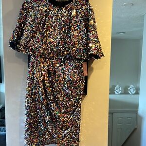 Ivy City Co Sparkling Multicolor Mini Dress